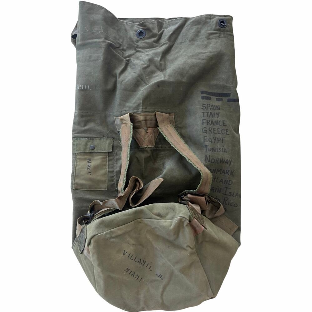 US NAVY  Duffel Bag O.D.7 Type II DSA100-73-C-0490 2Straps Backpack rebmar, inc.